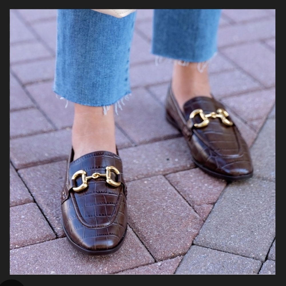 Jeffrey Campbell Velviteen Crocodile Leather Loafers